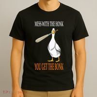 Mess With The Honk Goose Game Gamer Wooden Club Computer T-Shirt thumb 3