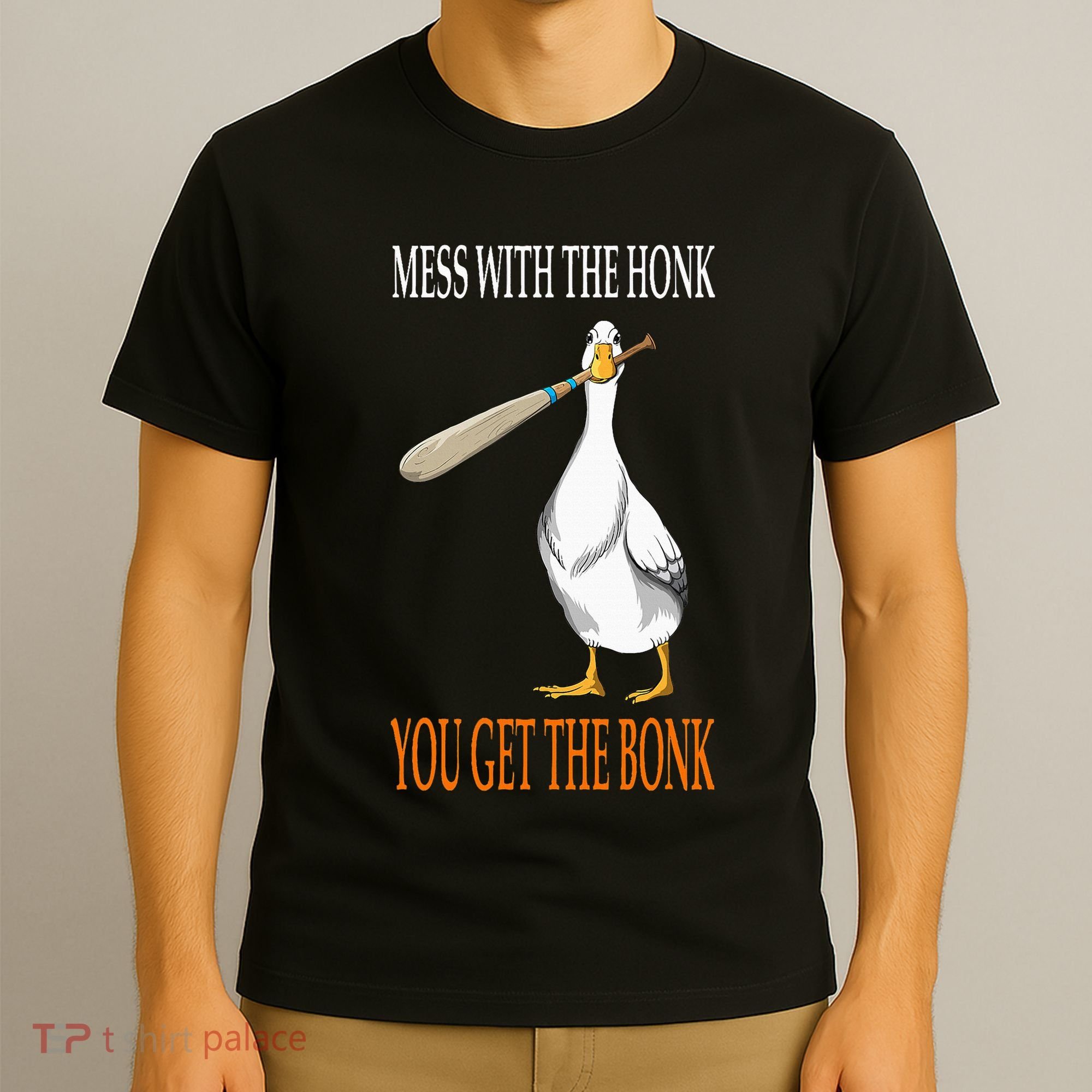 Mess With The Honk Goose Game Gamer Wooden Club Computer T-Shirt