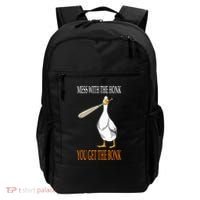 Mess With The Honk Goose Game Gamer Wooden Club Computer Backpack thumb 0