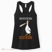 Mess With The Honk Goose Game Gamer Wooden Club Computer Women's Tank Top thumb 0