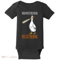 Mess With The Honk Goose Game Gamer Wooden Club Computer Baby Bodysuit thumb 0
