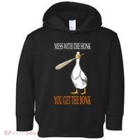 Mess With The Honk Goose Game Gamer Wooden Club Computer Toddler Hoodie thumb 0