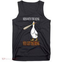 Mess With The Honk Goose Game Gamer Wooden Club Computer Tank Top thumb 0