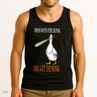 Mess With The Honk Goose Game Gamer Wooden Club Computer Tank Top thumb 3