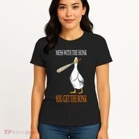 Mess With The Honk Goose Game Gamer Wooden Club Computer Women's T-Shirt thumb 4