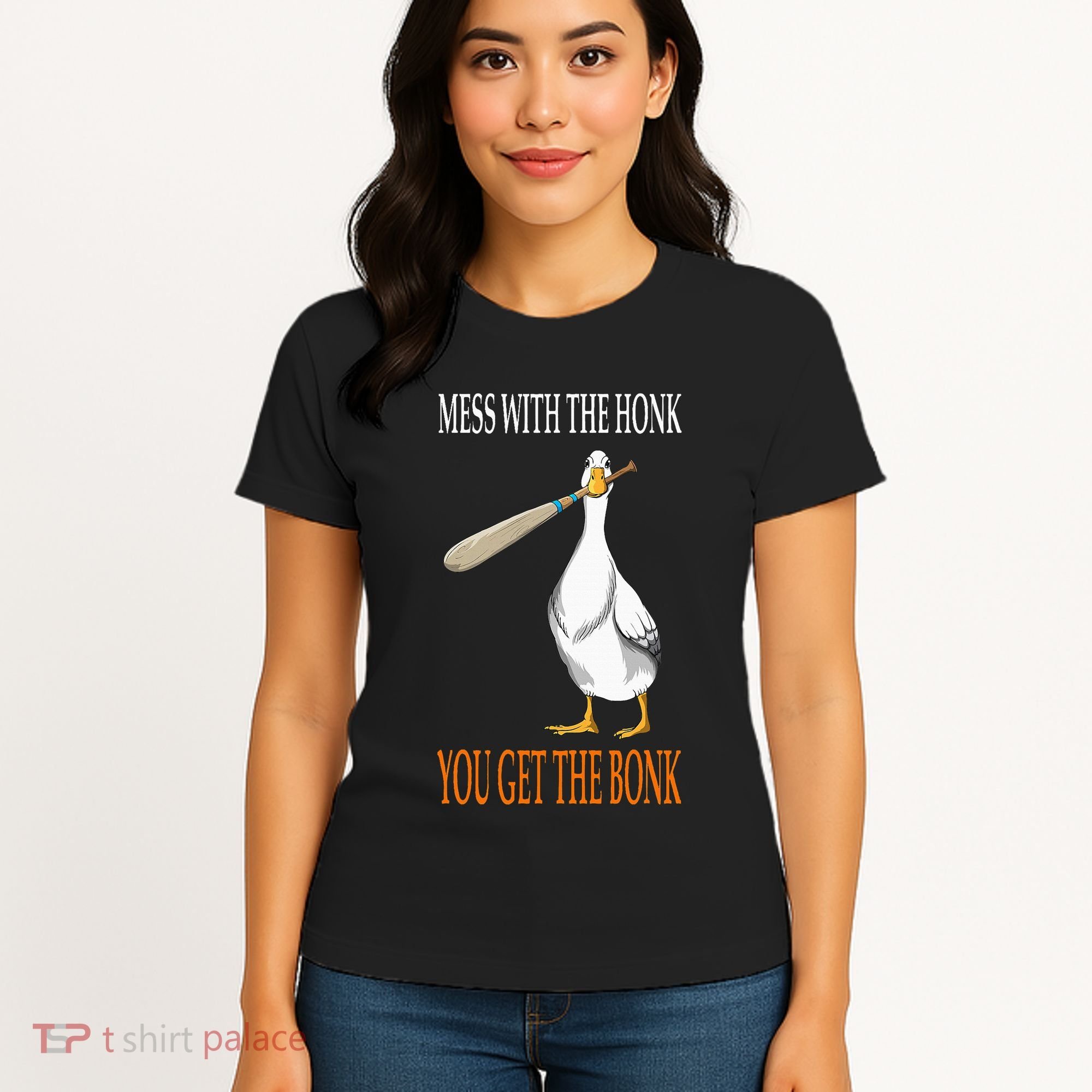 Mess With The Honk Goose Game Gamer Wooden Club Computer Women's T-Shirt