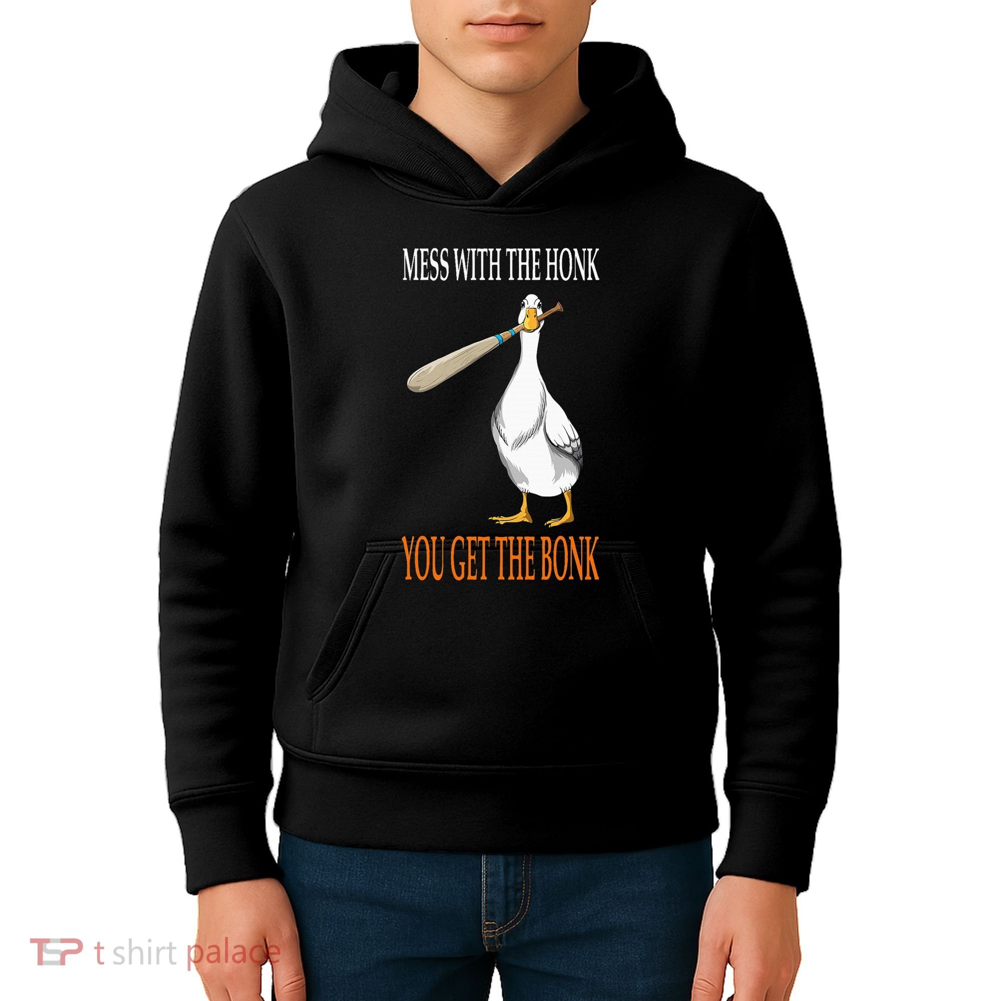 Mess With The Honk Goose Game Gamer Wooden Club Computer Kids Hoodie