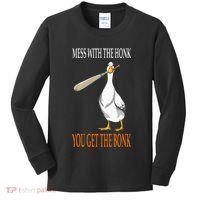 Mess With The Honk Goose Game Gamer Wooden Club Computer Kids Long Sleeve Shirt thumb 0