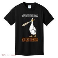 Mess With The Honk Goose Game Gamer Wooden Club Computer Kids T-Shirt thumb 0