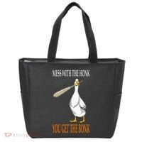 Mess With The Honk Goose Game Gamer Wooden Club Computer Tote Bag thumb 0