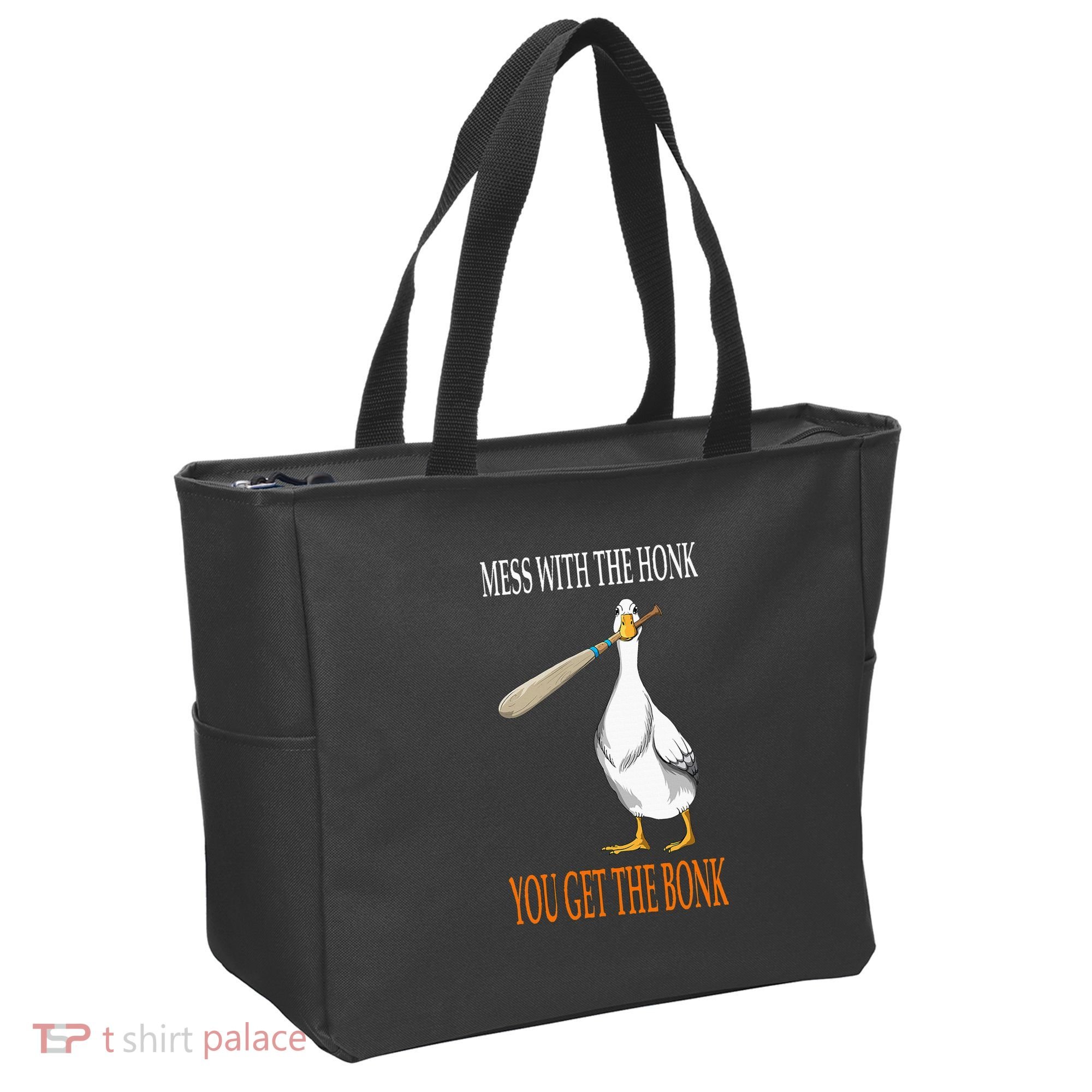 Mess With The Honk Goose Game Gamer Wooden Club Computer Tote Bag