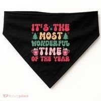 Most Wonderful Time Of The Year Festive Graphic USA-Made Doggie Bandana thumb 0