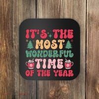 Most Wonderful Time Of The Year Festive Graphic Coaster thumb 0