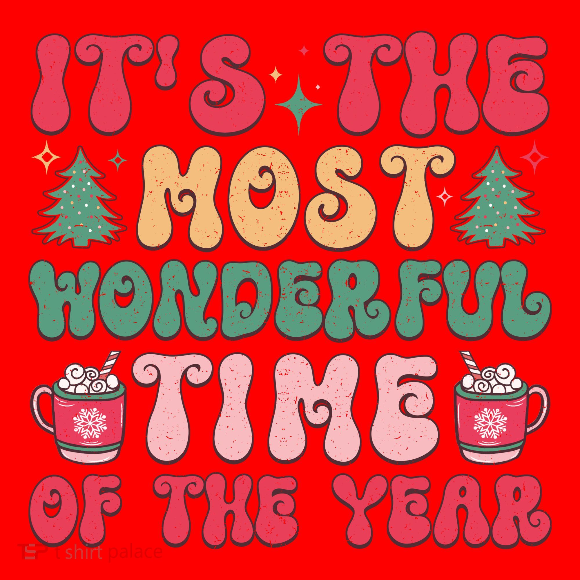 Most Wonderful Time Of The Year Festive Graphic Santa Hat