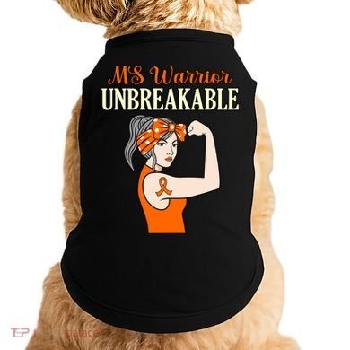 Ms Warrior Unbreakable Multiple Sclerosis Awareness Graphic Great Gift Doggie Tank