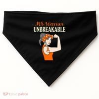 Ms Warrior Unbreakable Multiple Sclerosis Awareness Graphic Great Gift USA-Made Doggie Bandana thumb 0