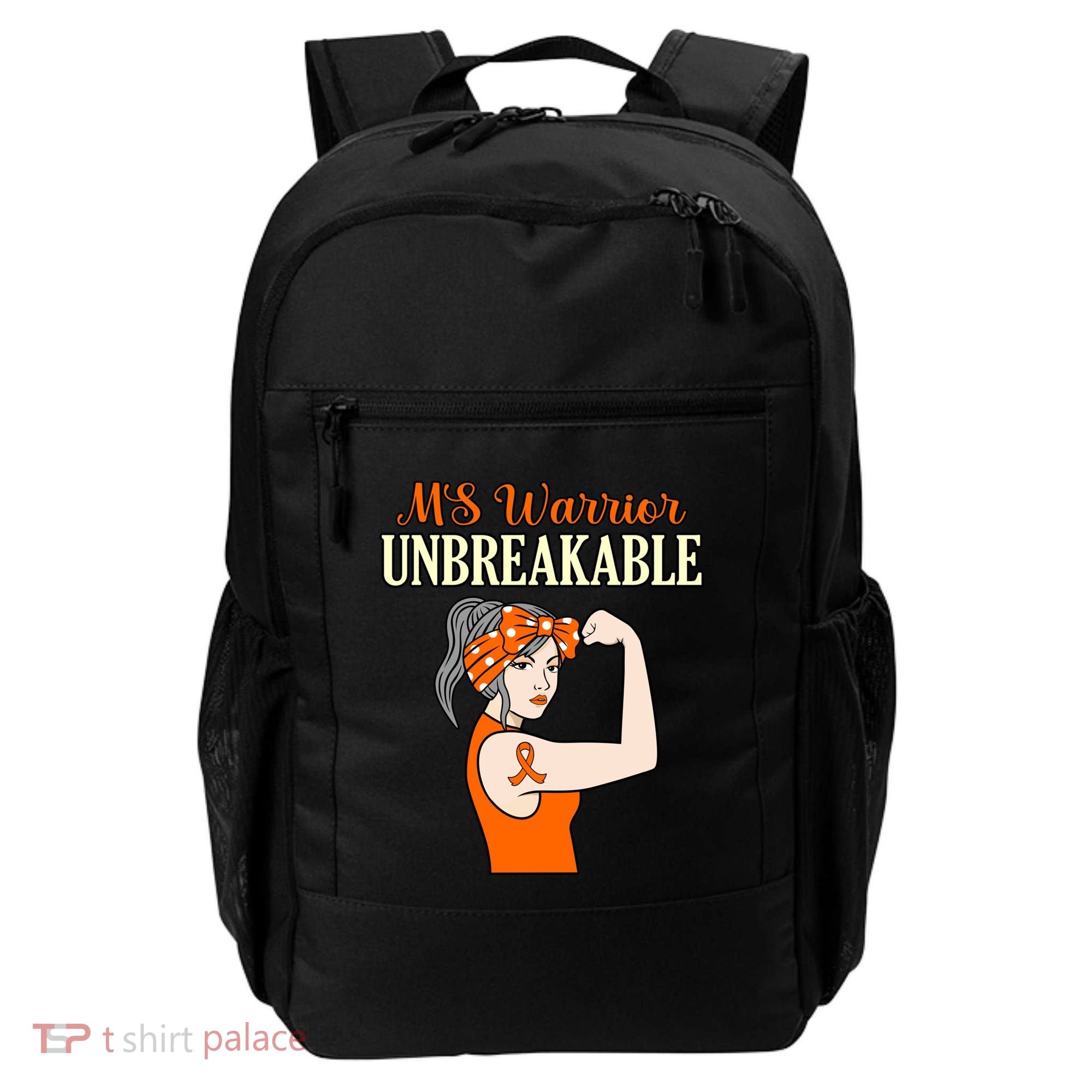 Ms Warrior Unbreakable Multiple Sclerosis Awareness Graphic Great Gift Backpack