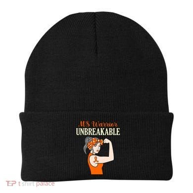 Ms Warrior Unbreakable Multiple Sclerosis Awareness Graphic Great Gift Beanie