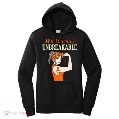 Ms Warrior Unbreakable Multiple Sclerosis Awareness Graphic Great Gift Women's Hoodie
