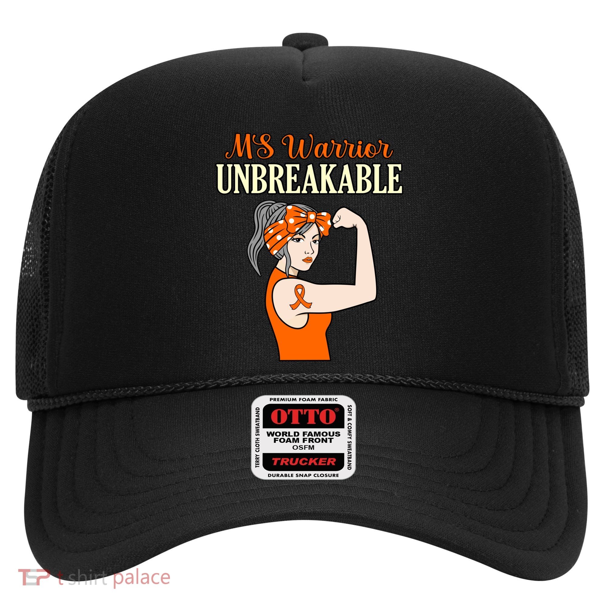 Ms Warrior Unbreakable Multiple Sclerosis Awareness Graphic Great Gift Hat