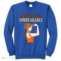 Ms Warrior Unbreakable Multiple Sclerosis Awareness Graphic Great Gift Sweatshirt thumb 0