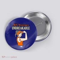 Ms Warrior Unbreakable Multiple Sclerosis Awareness Graphic Great Gift Button thumb 0