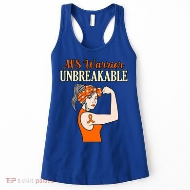 Ms Warrior Unbreakable Multiple Sclerosis Awareness Graphic Great Gift Women's Tank Top