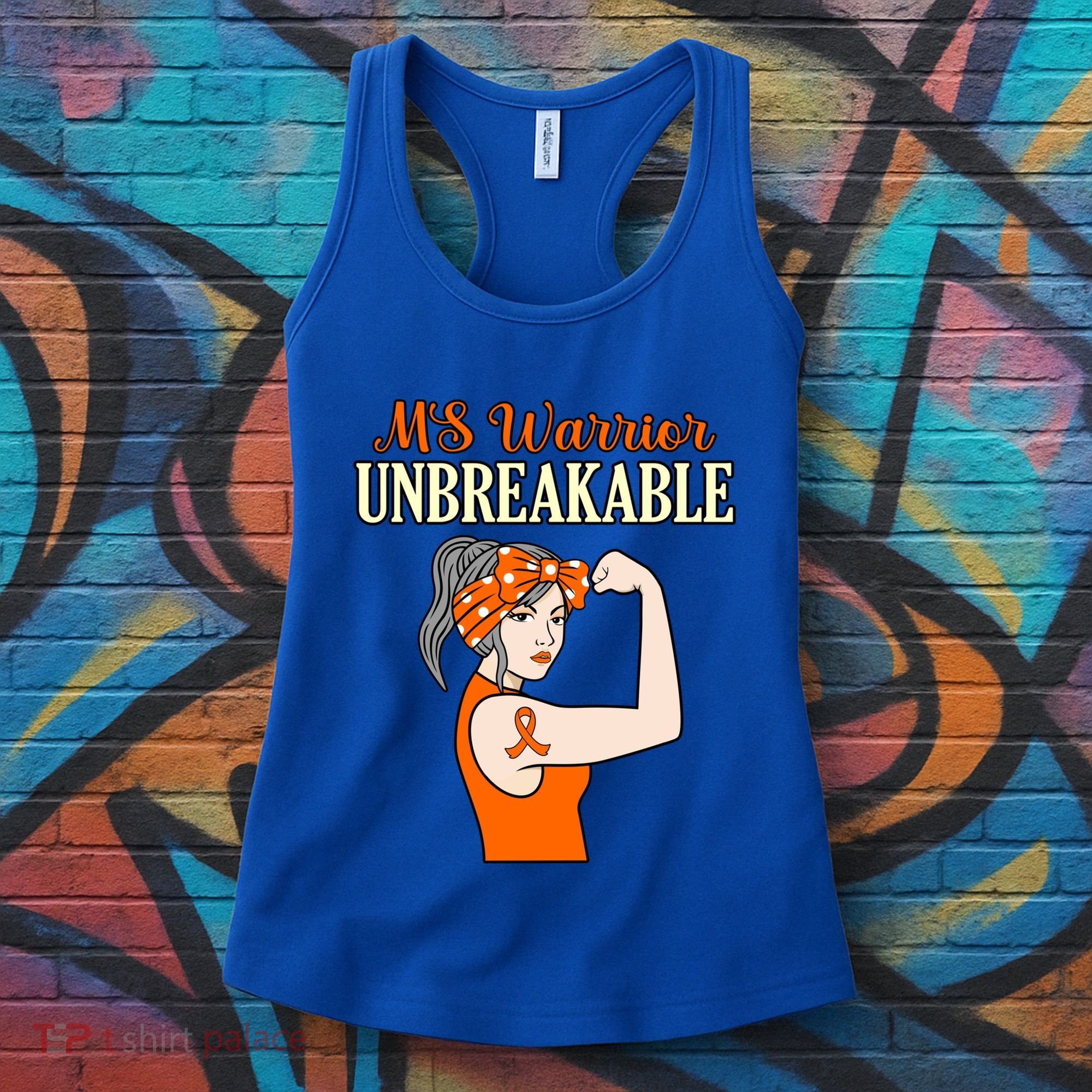 Ms Warrior Unbreakable Multiple Sclerosis Awareness Graphic Great Gift Women's Tank Top