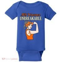 Ms Warrior Unbreakable Multiple Sclerosis Awareness Graphic Great Gift Baby Bodysuit thumb 0