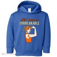 Ms Warrior Unbreakable Multiple Sclerosis Awareness Graphic Great Gift Toddler Hoodie thumb 0