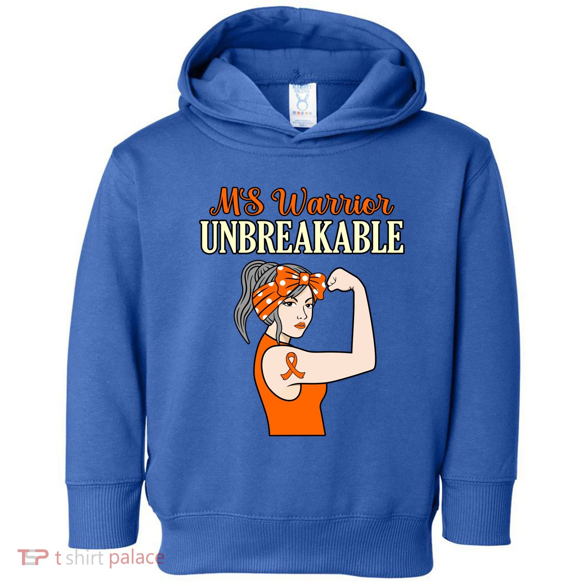 Ms Warrior Unbreakable Multiple Sclerosis Awareness Graphic Great Gift Toddler Hoodie