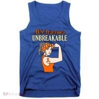 Ms Warrior Unbreakable Multiple Sclerosis Awareness Graphic Great Gift Tank Top thumb 0