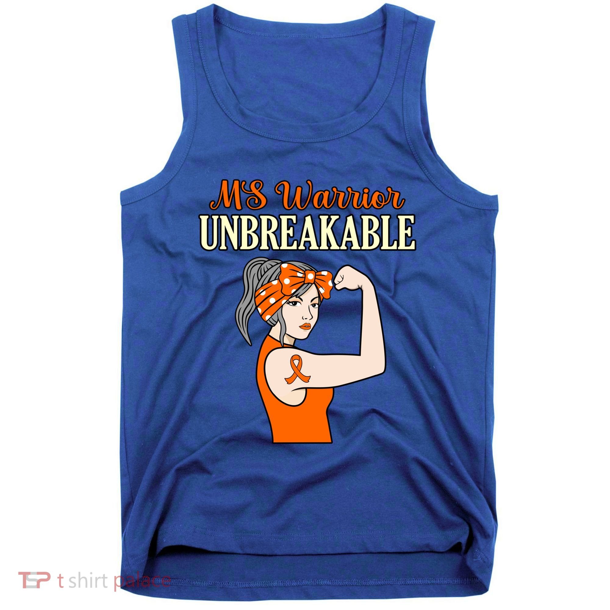 Ms Warrior Unbreakable Multiple Sclerosis Awareness Graphic Great Gift Tank Top