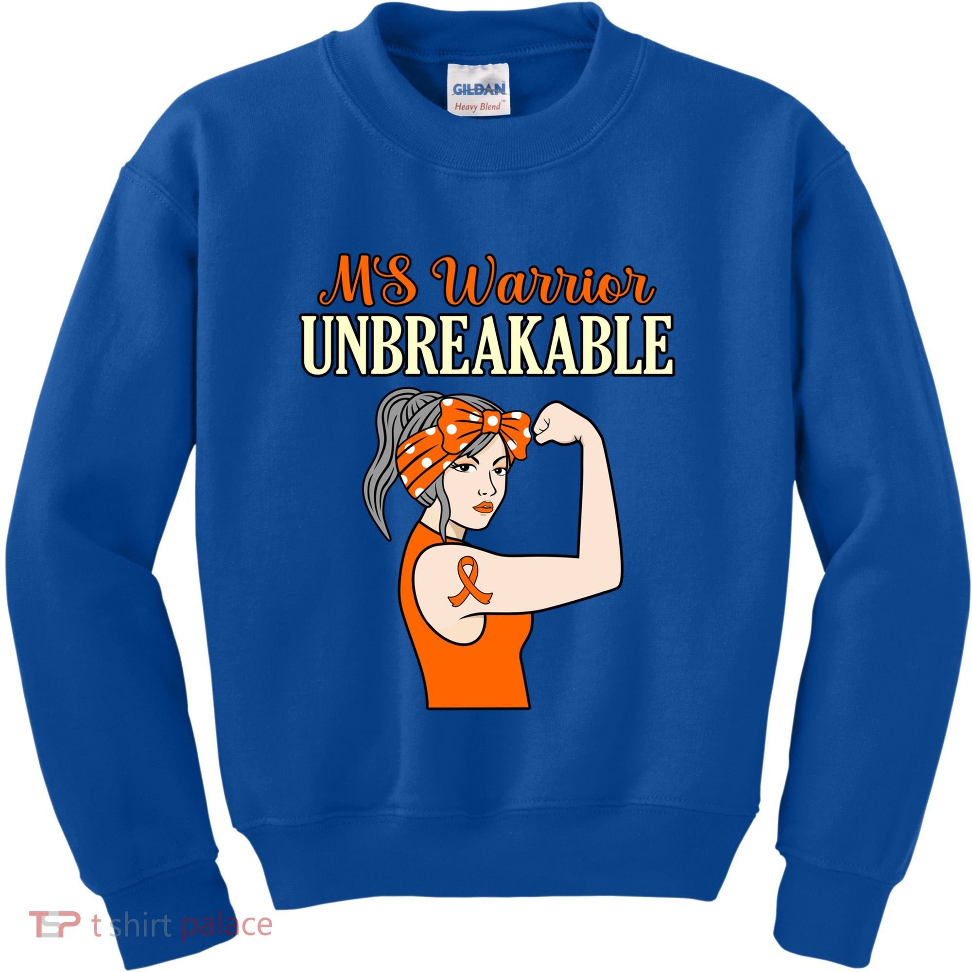 Ms Warrior Unbreakable Multiple Sclerosis Awareness Graphic Great Gift Kids Sweatshirt