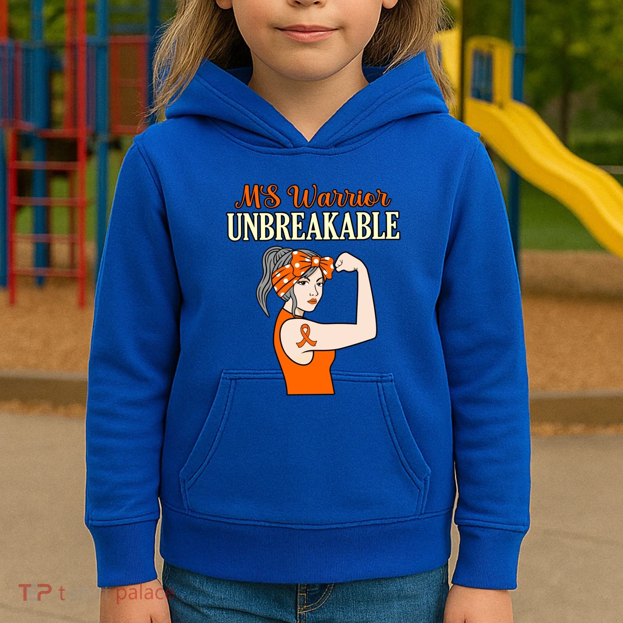 Ms Warrior Unbreakable Multiple Sclerosis Awareness Graphic Great Gift Kids Hoodie