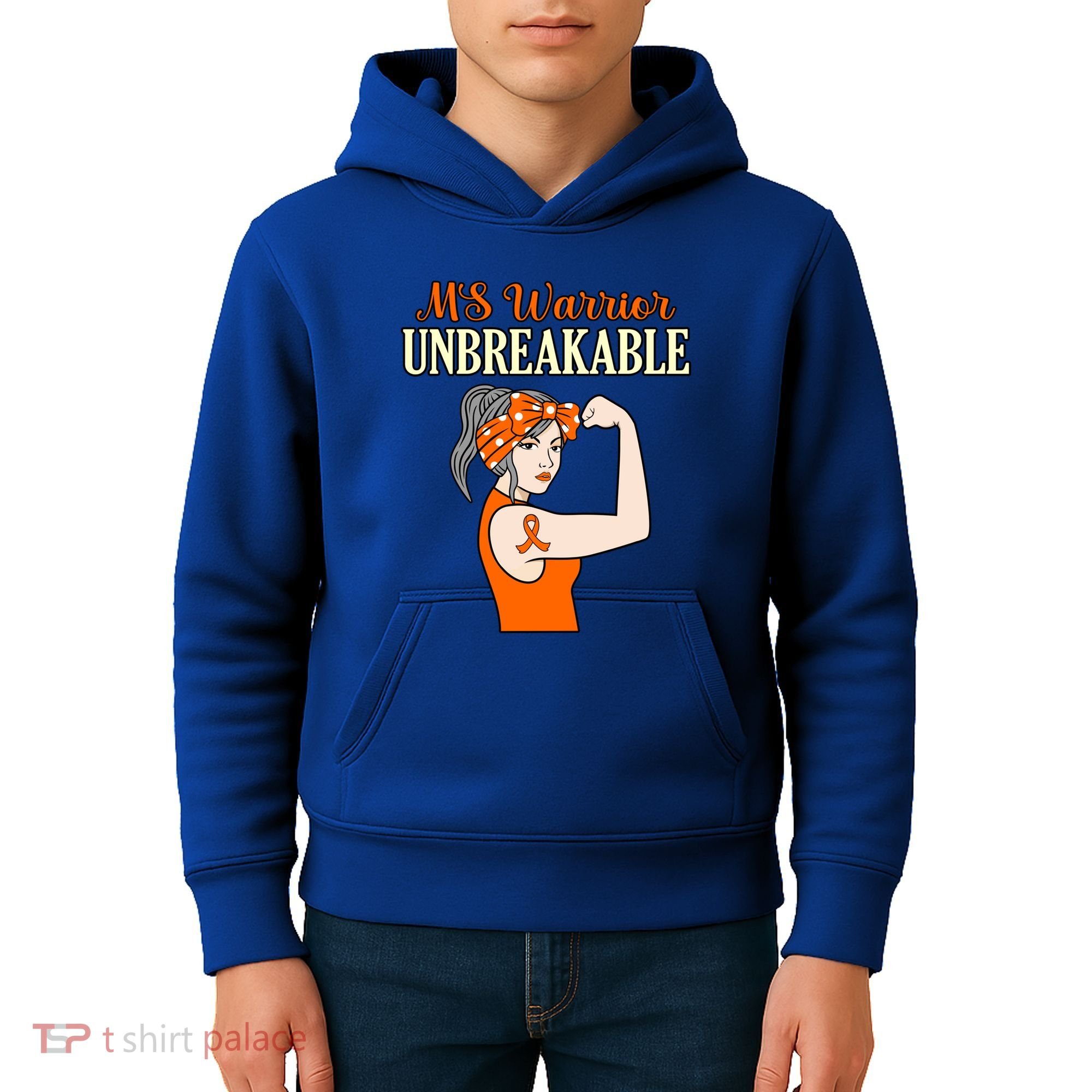 Ms Warrior Unbreakable Multiple Sclerosis Awareness Graphic Great Gift Kids Hoodie