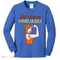 Ms Warrior Unbreakable Multiple Sclerosis Awareness Graphic Great Gift Kids Long Sleeve Shirt thumb 0