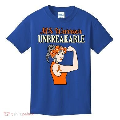 Ms Warrior Unbreakable Multiple Sclerosis Awareness Graphic Great Gift Kids T-Shirt