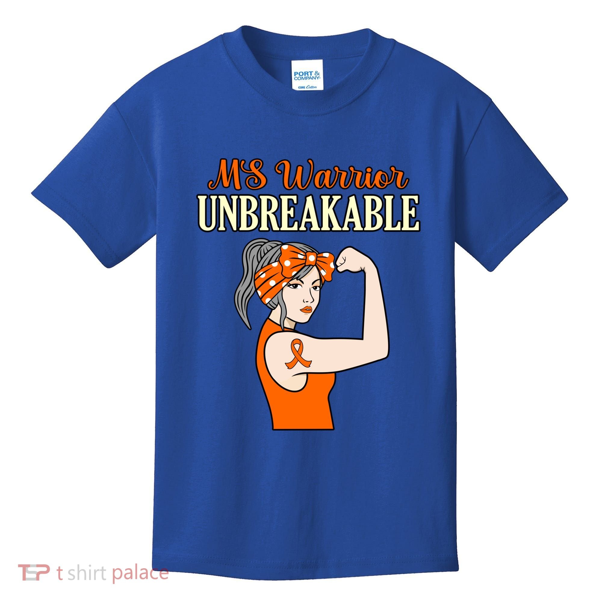 Ms Warrior Unbreakable Multiple Sclerosis Awareness Graphic Great Gift Kids T-Shirt