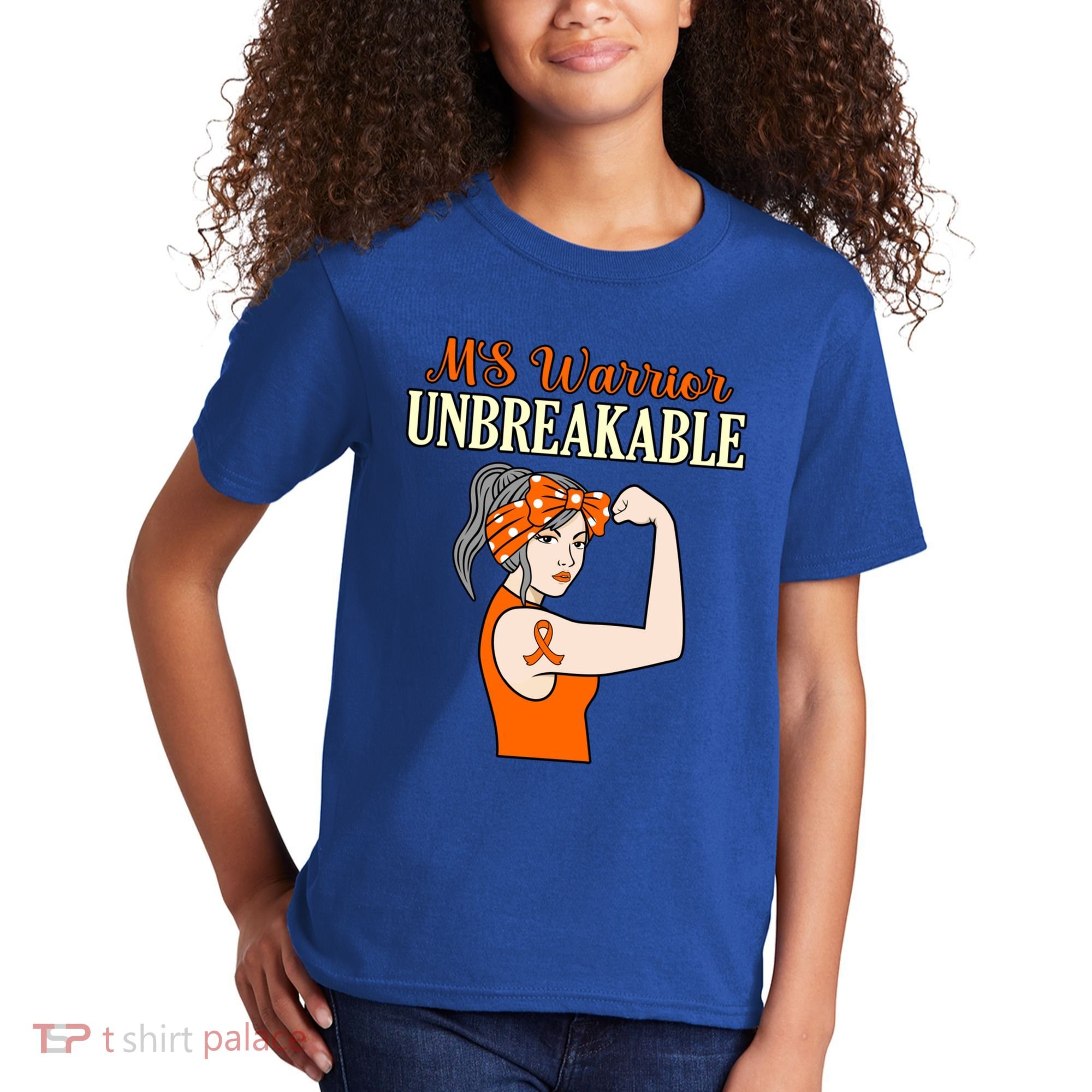 Ms Warrior Unbreakable Multiple Sclerosis Awareness Graphic Great Gift Kids T-Shirt
