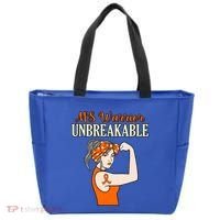 Ms Warrior Unbreakable Multiple Sclerosis Awareness Graphic Great Gift Tote Bag thumb 0