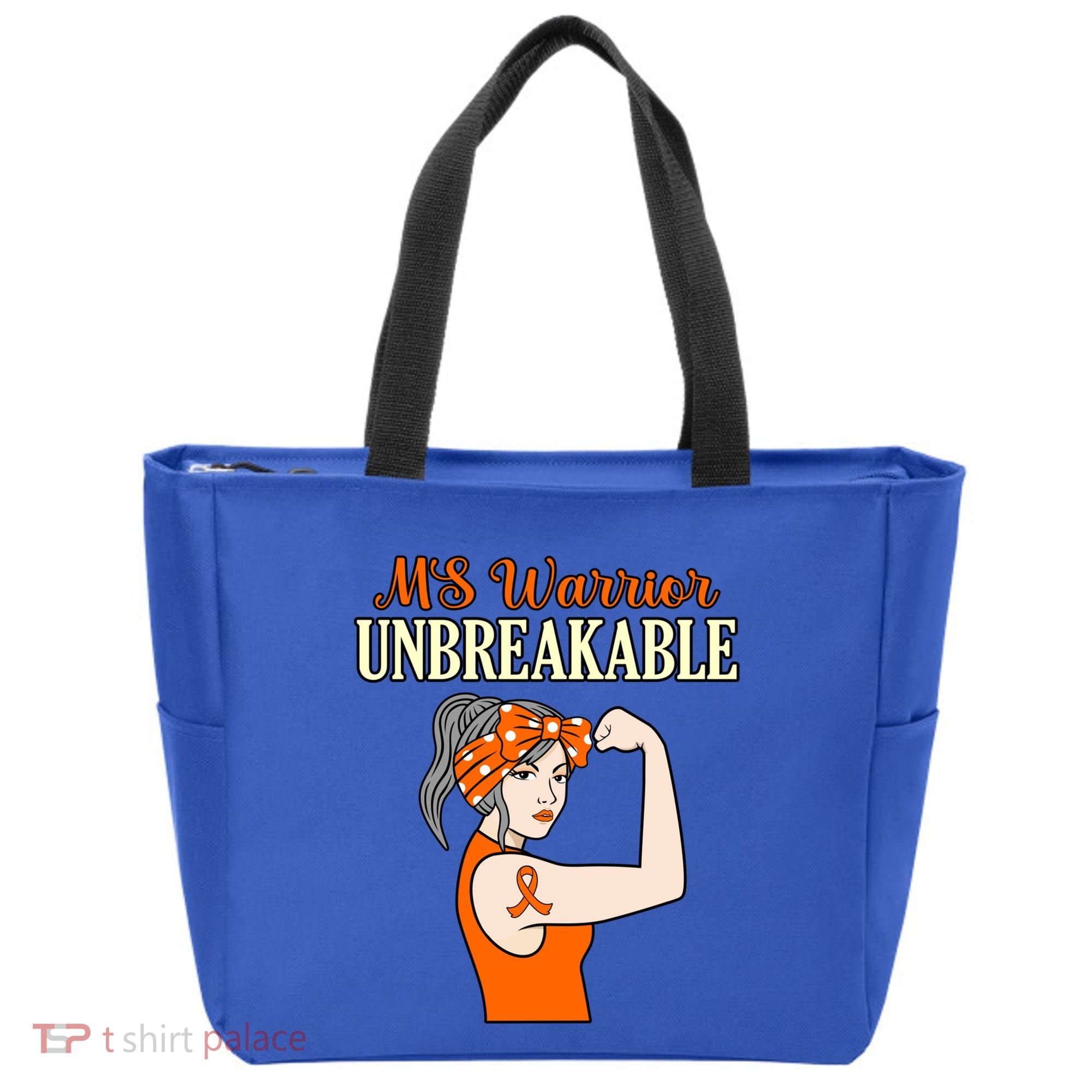 Ms Warrior Unbreakable Multiple Sclerosis Awareness Graphic Great Gift Tote Bag