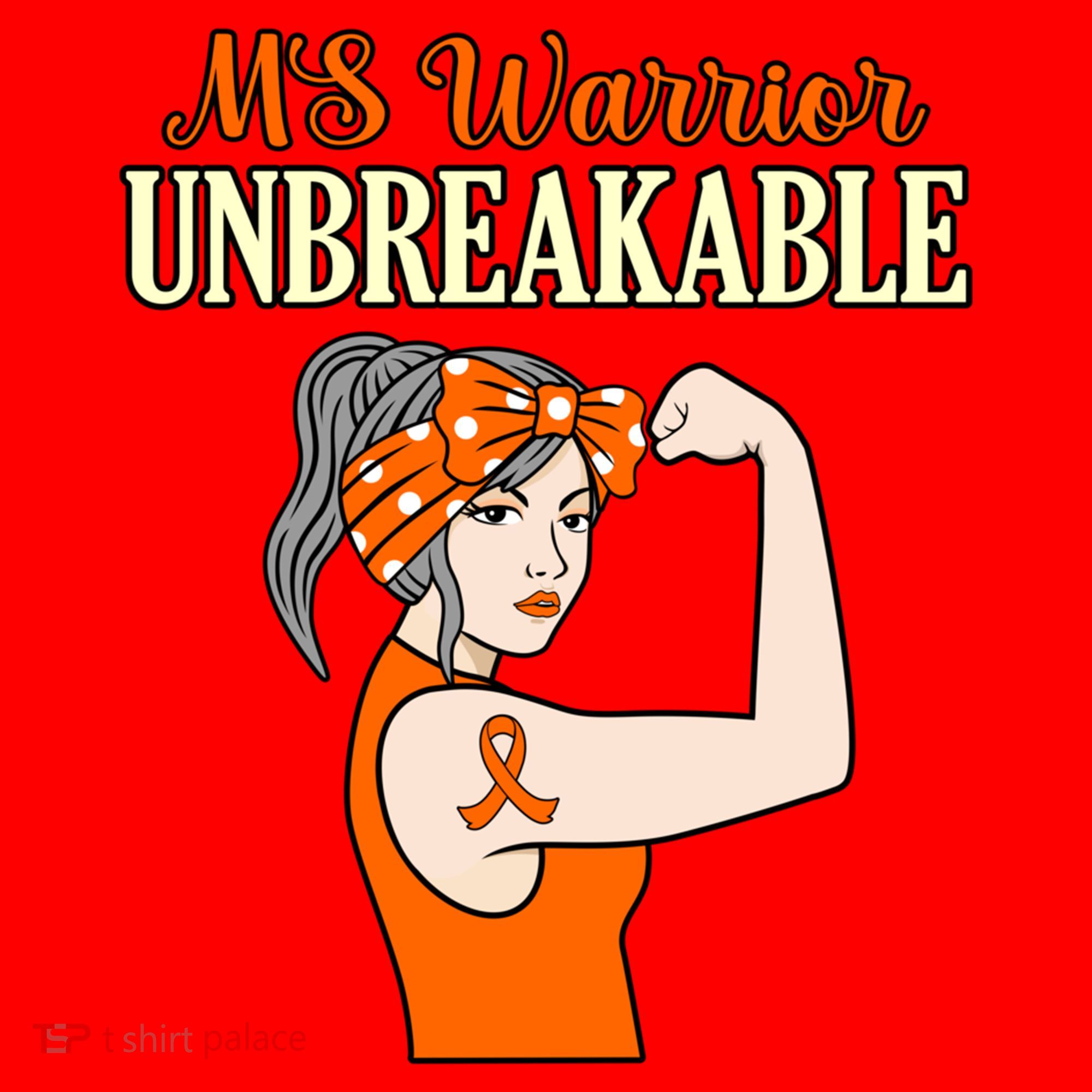 Ms Warrior Unbreakable Multiple Sclerosis Awareness Graphic Great Gift Santa Hat