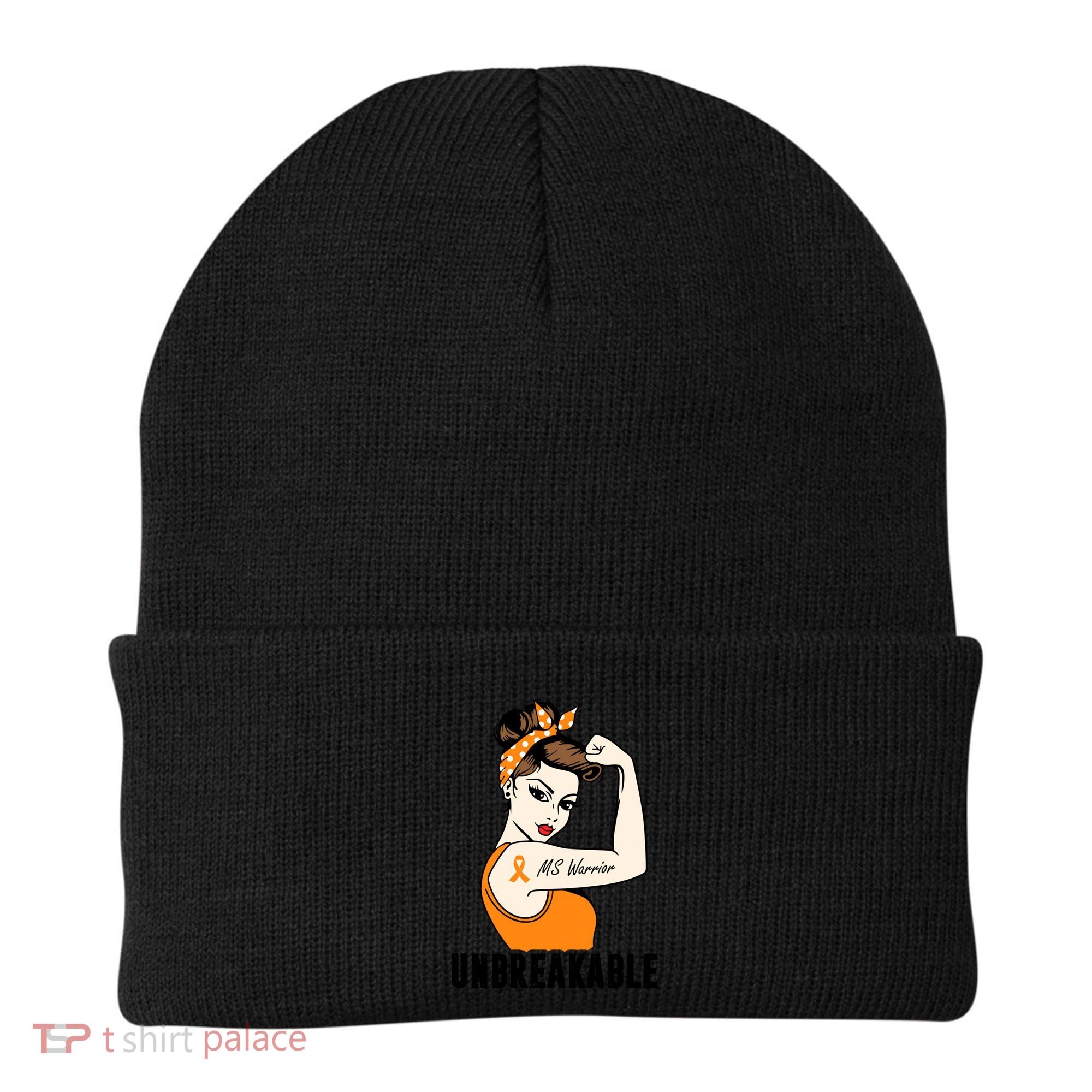 Ms Warrior Unbreakable Gift Multiple Sclerosis Awareness Great Gift Beanie