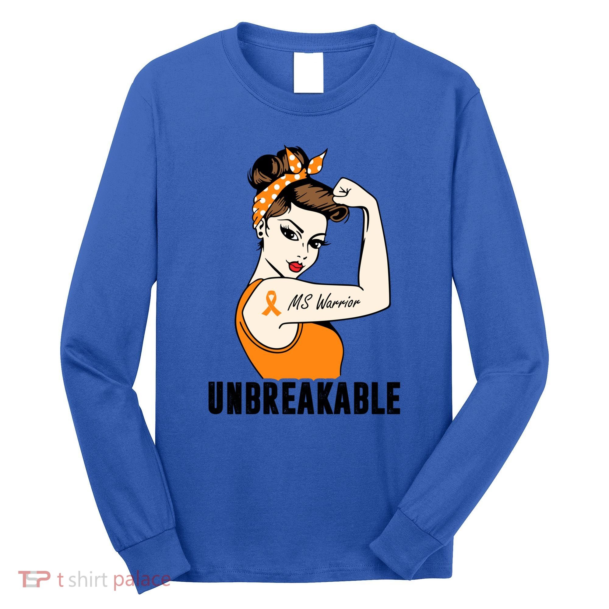 Ms Warrior Unbreakable Gift Multiple Sclerosis Awareness Great Gift Long Sleeve Shirt
