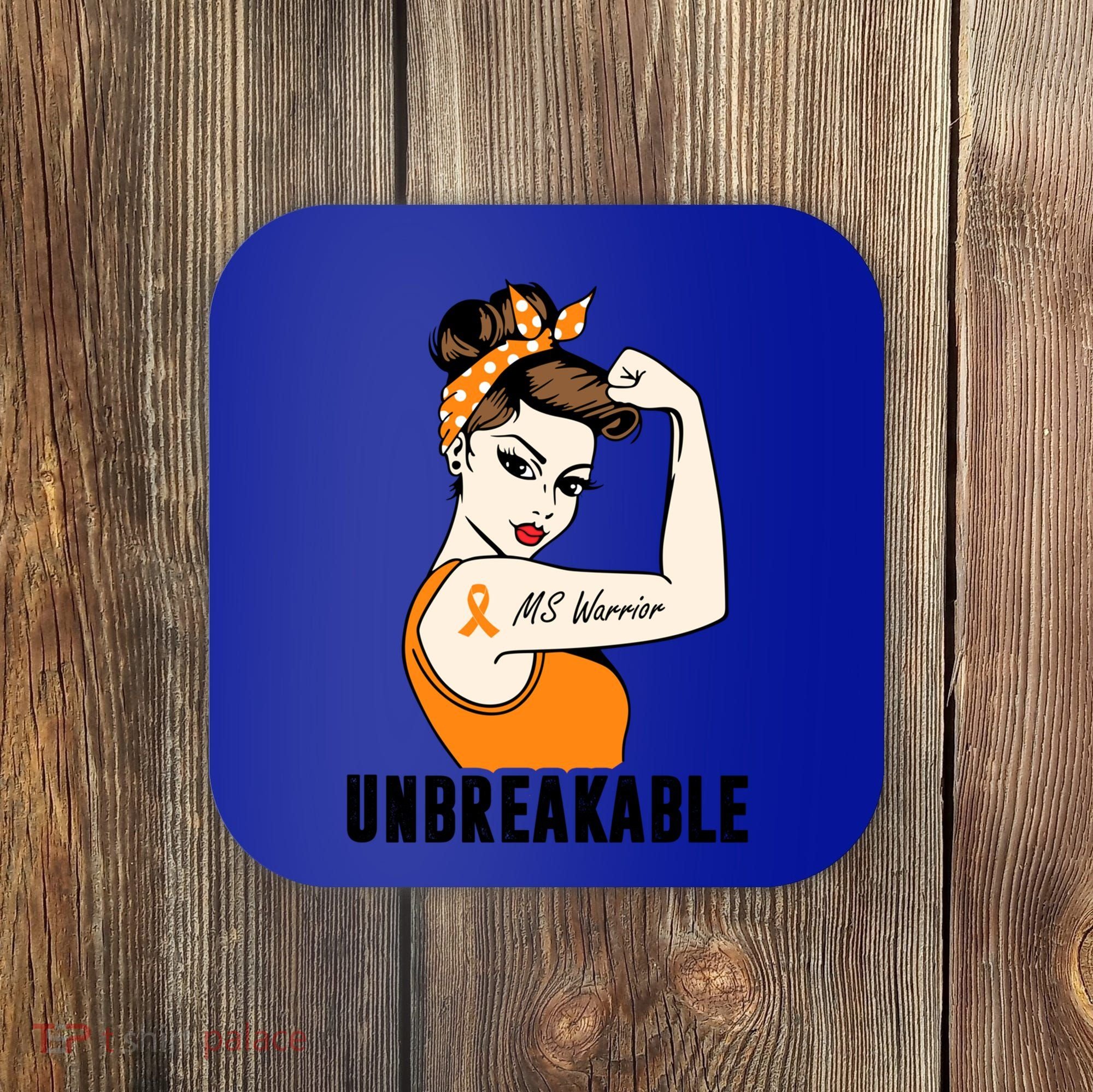 Ms Warrior Unbreakable Gift Multiple Sclerosis Awareness Great Gift Coaster