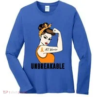 Ms Warrior Unbreakable Gift Multiple Sclerosis Awareness Great Gift Women's Long Sleeve Shirt thumb 0