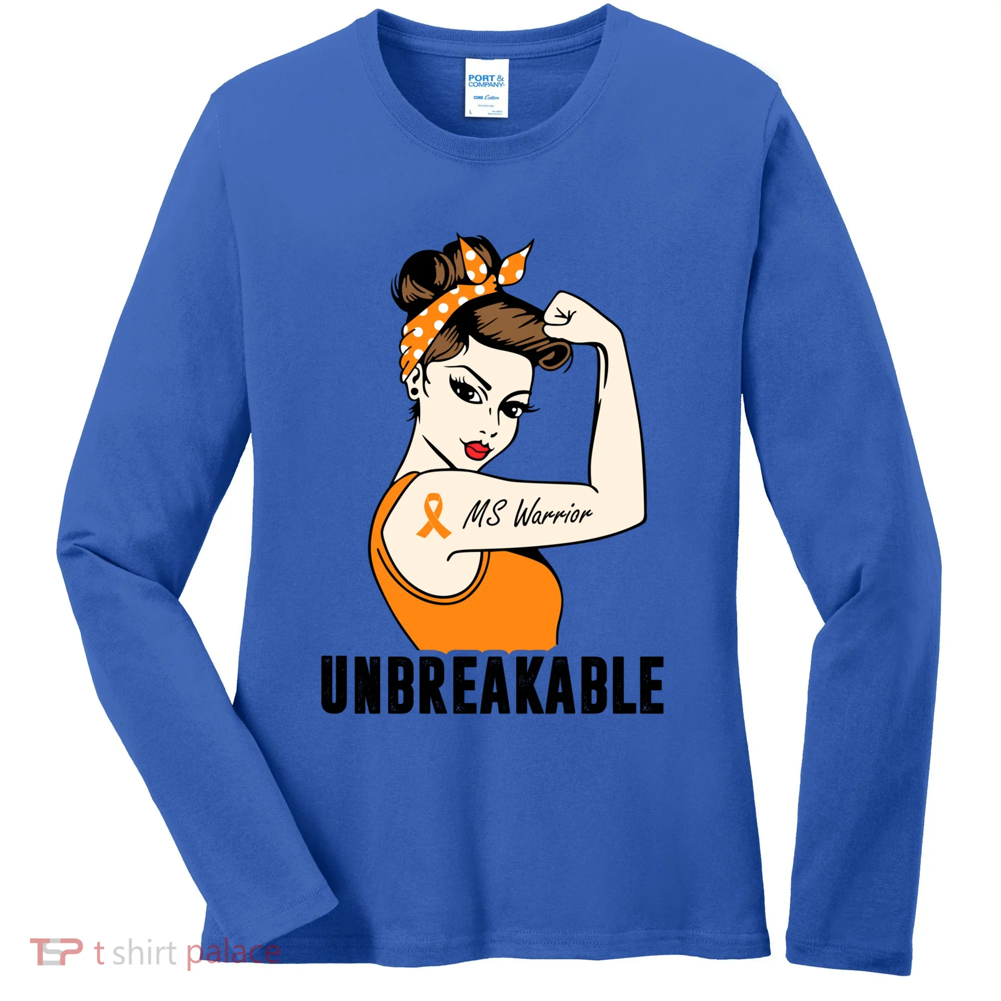 Ms Warrior Unbreakable Gift Multiple Sclerosis Awareness Great Gift Women's Long Sleeve Shirt