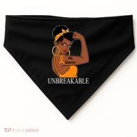 Ms Warrior Unbreakable Multiple Sclerosis Awareness Black Women USA-Made Doggie Bandana thumb 0