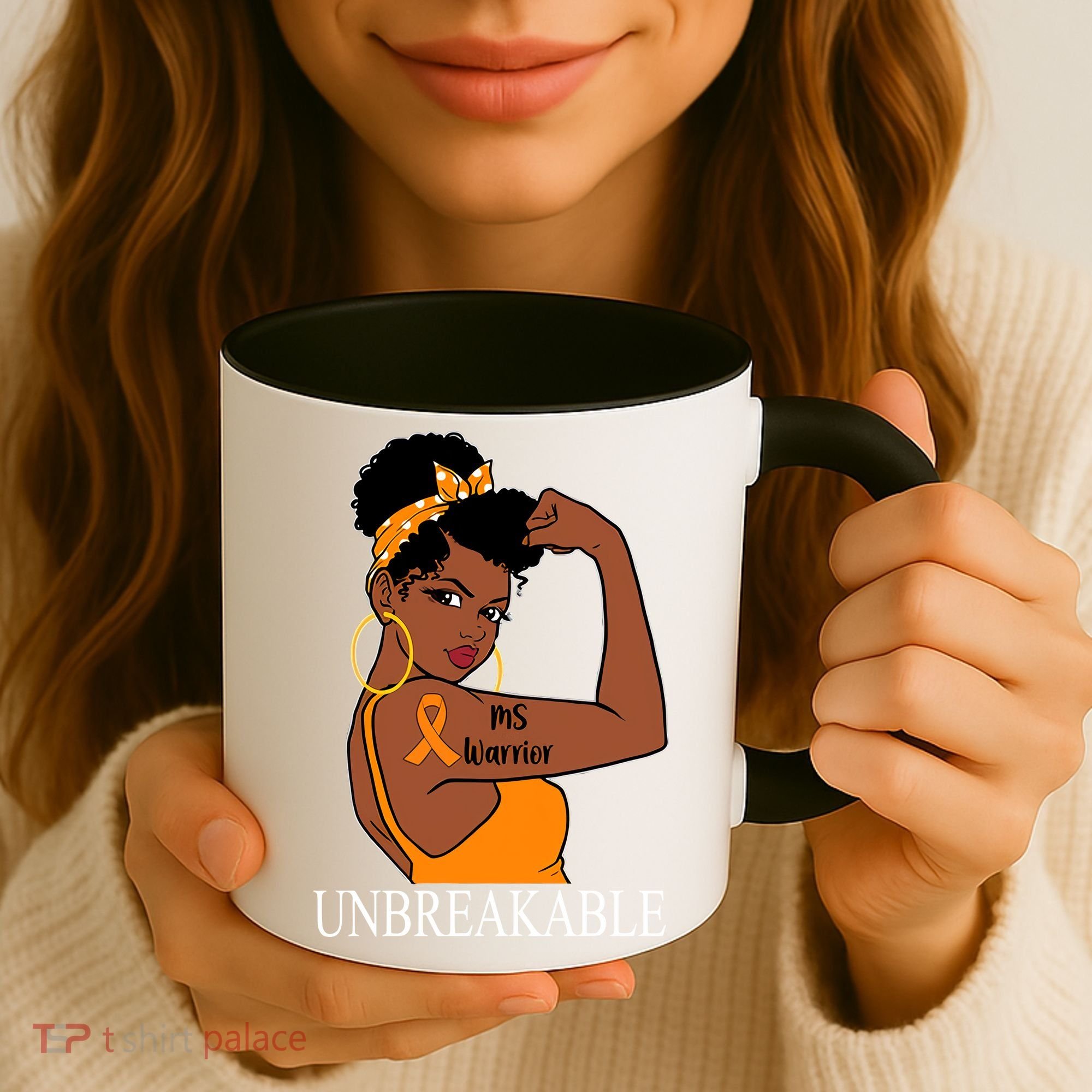 Ms Warrior Unbreakable Multiple Sclerosis Awareness Black Women Coffee Mug